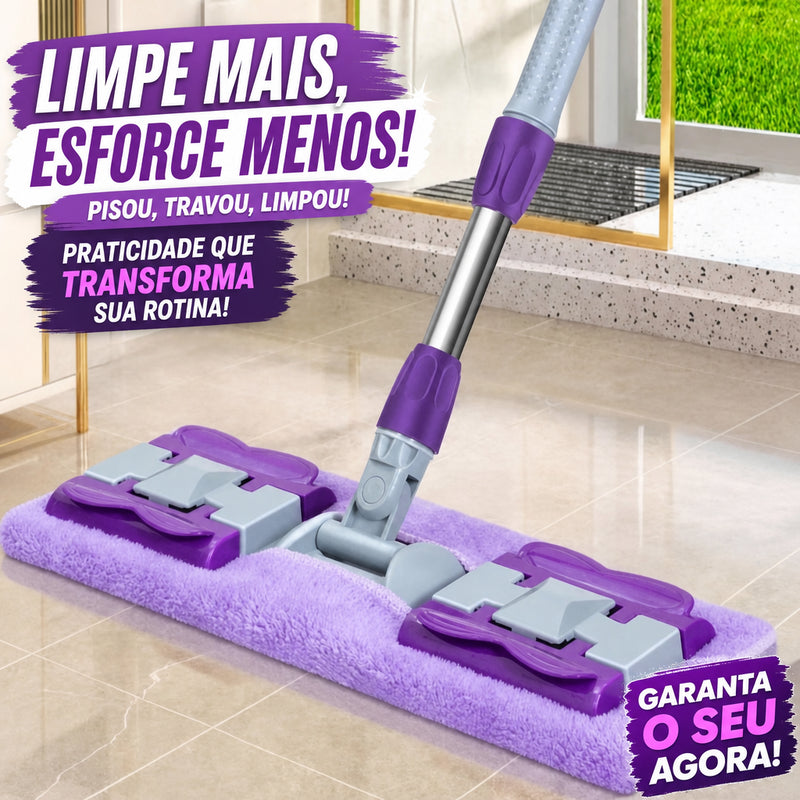 Rodo Mop Chenille Vassoura E Pano Em Microfibra Mope Rodo de Limpeza Esfregão 360º + Refil Grátis